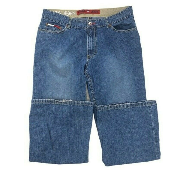 Vintage Jeans Tommy Hilfiger Mens 34x30 Blue Denim Pants Medium Wash Bootcut - Picture 9 of 11